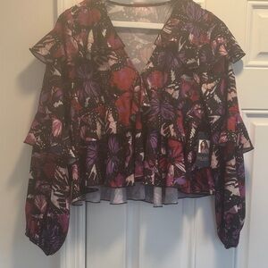 RACHEL Rachel Roy Multicolor Butterfly Blouse